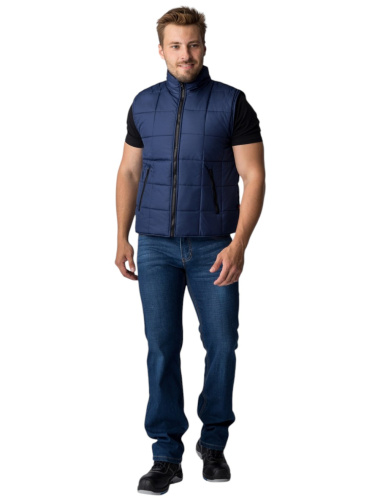 Жилет утепленный ОФИС на замке, 100пэ, пл.90, т.синий