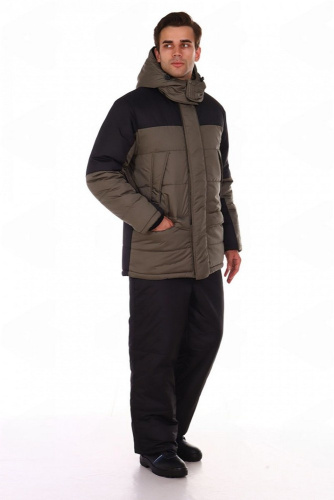 Куртка утепленная ТНЗМИМ-2 на замке ткань ДЮСПО 100пэ, пл.110, хаки/чёрн., р.48-50/170-176
