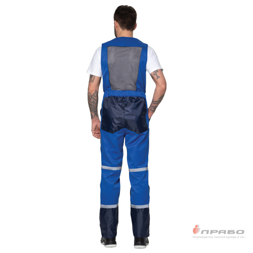 Костюм с п/к АВТОТЕХНИК 100пэ + 30хб/70пэ, темно-синий/василёк