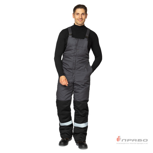 Костюм утепленный с п/к ПРОФЕССИОНАЛ 2 УЛЬТРА 35хб/65пэ, пл.200, темно-серый/черный, р.52-54/170-176