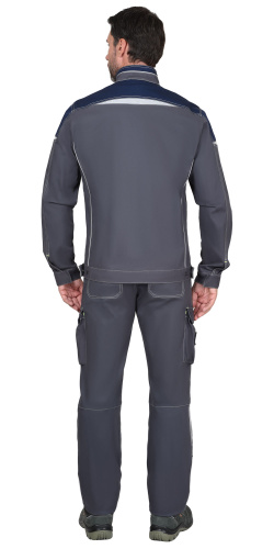 Куртка ДЖЕТ СТРЕЙЧ 35 хб/65 пэ, пл.260, темно-серый/синий