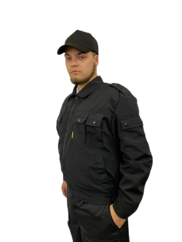 Костюм с брюками ОХРАНА-ЗУБР 35хб/65пэ, пл.210, черный