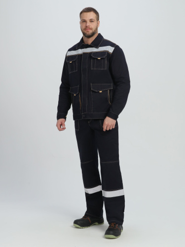 Костюм с п/к ТРОЯ 100хб, пл.320, темно-синий/бежевый