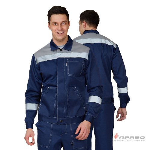 Костюм с брюками ПАНТЕОН-1 35хб/65пэ, пл.210, темно-серый/красный