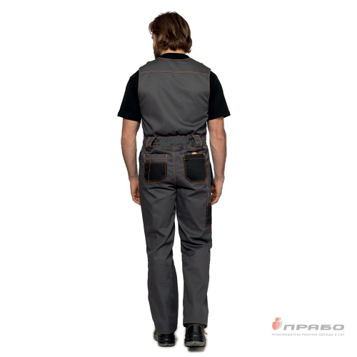 Полукомбинезон БРЕНД 35 хб/65 пэ, пл.240, серый/черный