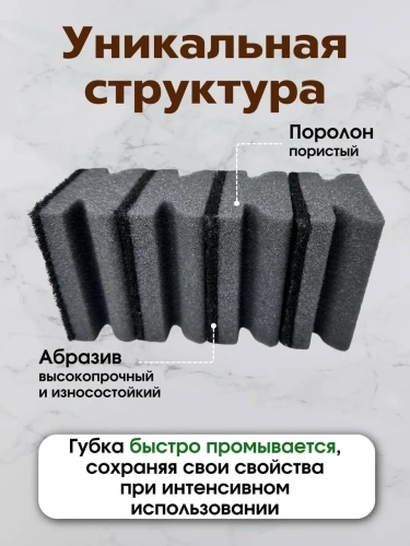 Губки бытовые  для сильных загрязнений TETEX PRO 95х70х44 мм., 4 штуки